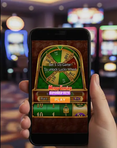 Playing Money Coming on a smartphone
